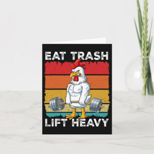 Chicken Gym Weight Training Eat Trash Lift Heavy  Card