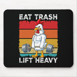 Chicken Gym Weight Training Eat Trash Lift Heavy  Mouse Pad