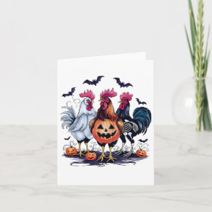Chicken Halloween Chicken Ghost Chickens  Card