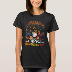 Chicken Halloween Happy HalloThanksMas Autumn Than T-Shirt