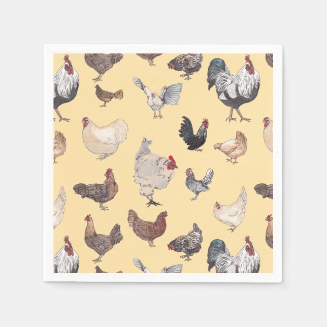 Chicken Happy Paper & Party Napkins (Front)