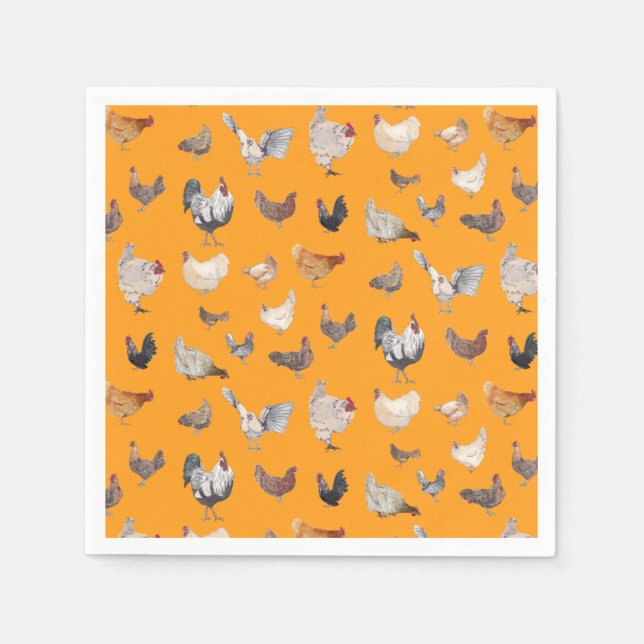 Chicken Happy Paper & Party Plates Napkin (Front)