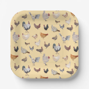 Chicken Happy Paper & Party Plates Napkins