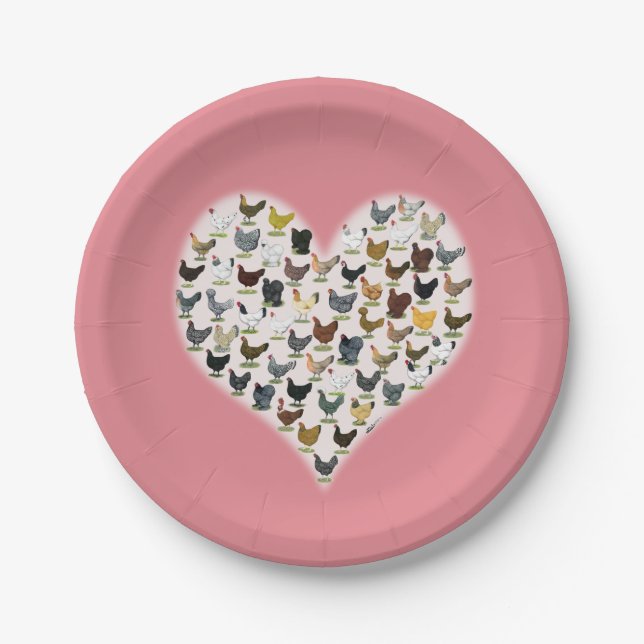 Chicken Heart Paper Plate (Front)