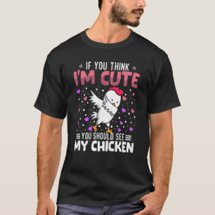 Chicken Heart Valentine's Day Animal For Womens Ki T-Shirt