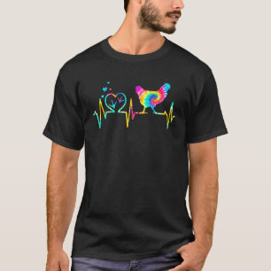 Chicken Heartbeat Tie Dye Heart Egg Farm T-Shirt
