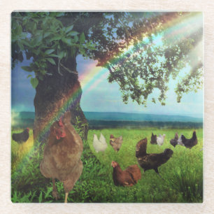 Chicken Heaven Glass Coaster