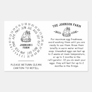 Chicken Hen Egg Handling Return Carton Date Wheel Sticker