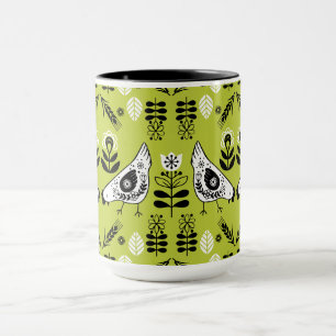 Chicken Hen Folk Art Mug