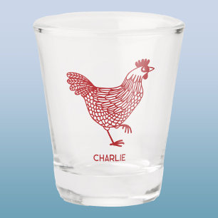Chicken Hen Personalized Shot Glass