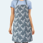 Chicken Hen Poultry Apron<br><div class="desc">A dusty blue grey and white hen design for chicken and poultry lovers, farmers, small holders and chicken whisperers. Original art by Nic Squirrell.</div>