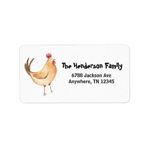 Chicken Hen Return Address Labels