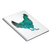 Chicken Hen Teal Blue on White Background Notebook (Right Side)