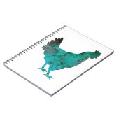Chicken Hen Teal Blue on White Background Notebook (Left Side)
