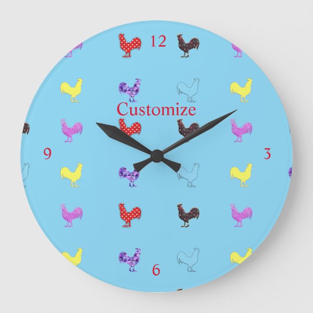 Chicken Hens  Thunder_Cove  Large Clock (Front)