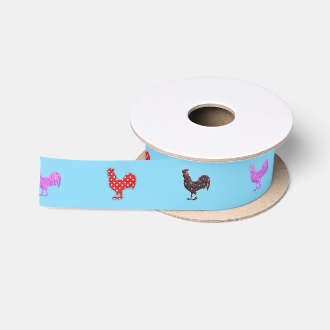 Chicken Hens  Thunder_Cove  Satin Ribbon (Spool)