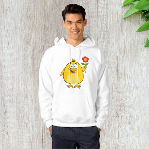 Chicken Holding A Flower Mens Hoodie