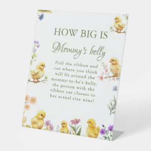 Chicken  How Big is mommy's belly Baby Shower Game Pedestal Sign