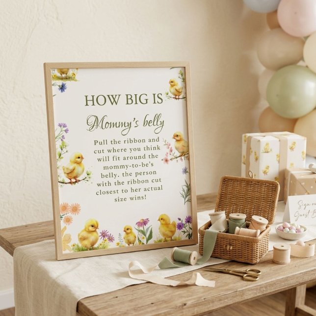 Chicken  How Big is mommy's belly Baby Shower Game Poster (Creator Uploaded)