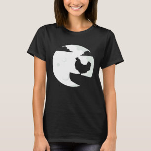 Chicken Howling Moon Animal Silhouette Women Boys T-Shirt