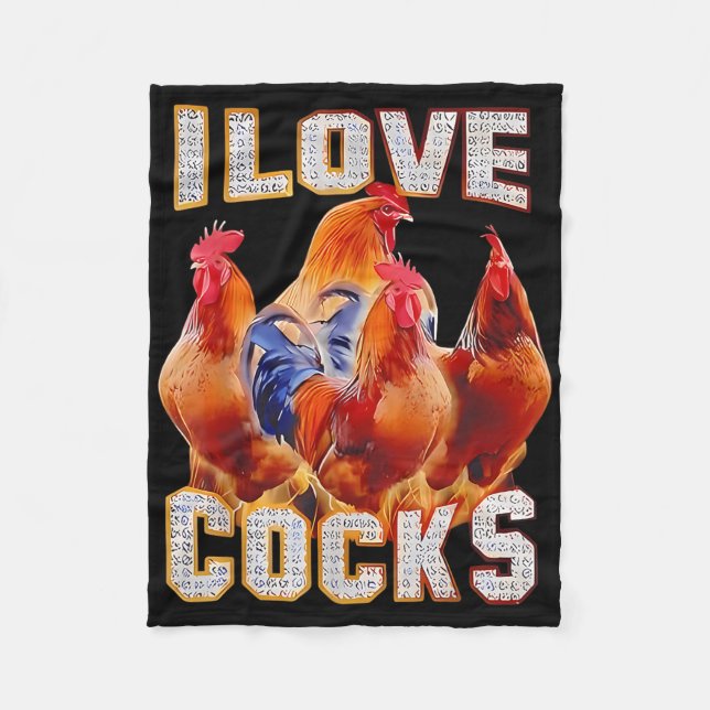 Chicken I Love S  Fleece Blanket (Front)