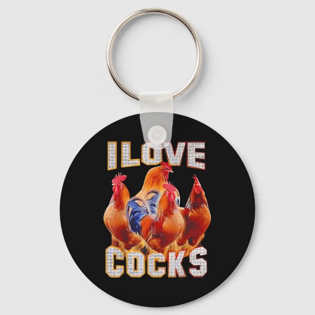 Chicken I Love S  Keychain (Front)