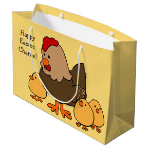 Chicken illustration custom text gift bag
