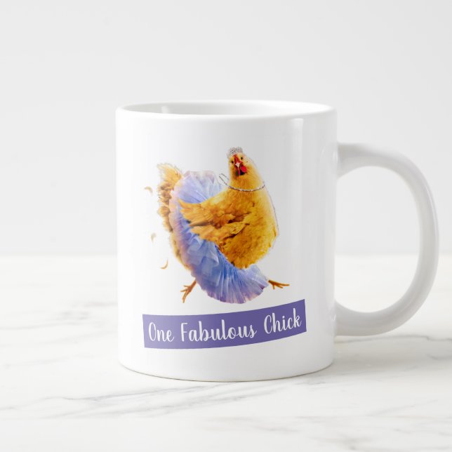 Chicken in a Tutu Large Coffee Mug (Right)