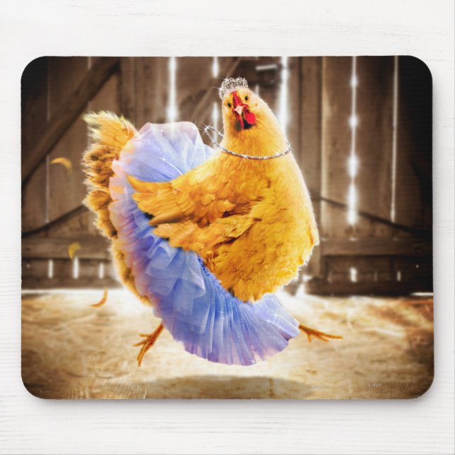 Chicken in a Tutu Mouse Pad (Front)