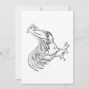 Chicken in Pen & Ink Invitation