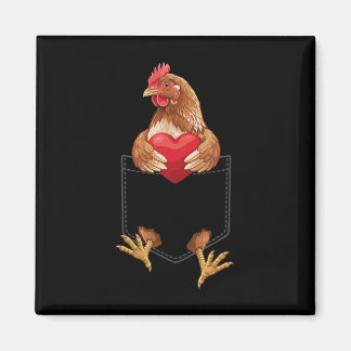 Chicken In Pocket Hen Farm Animal Lover Design Val Magnet