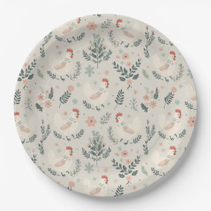 Chicken in the Garden Paper Plate