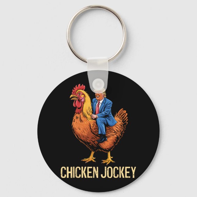 Chicken Jockey Trump Funny Meme 5  Keychain (Front)