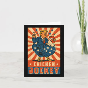 Chicken Jockey Trump Funny Meme Card