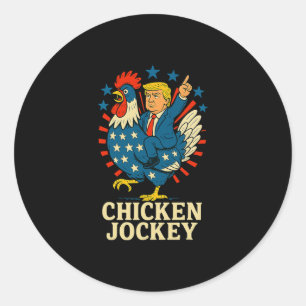 Chicken Jockey Trump Funny Meme Classic Round Sticker