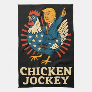 Chicken Jockey Trump Funny Meme Kitchen Towel