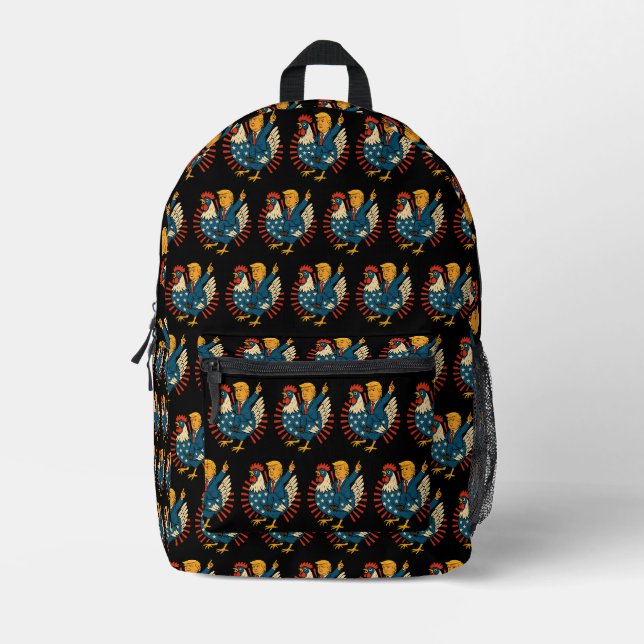 Chicken Jockey Trump Funny Meme Printed Backpack (Front)