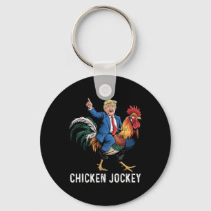 Chicken Jockey Trump Funny Meme Surreal Humour Tee Keychain