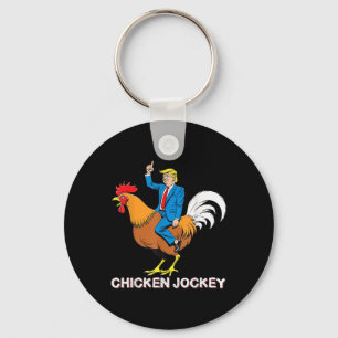Chicken Jockey Trump Funny Meme Surreal Humour Tee Keychain