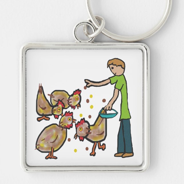 Chicken Keeping Keychain (Front)