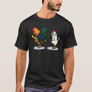 Chicken Kissing A Rubber Chicken Farmer Men Women T-Shirt