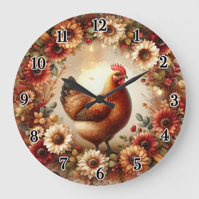Chicken Large Clock (Front)