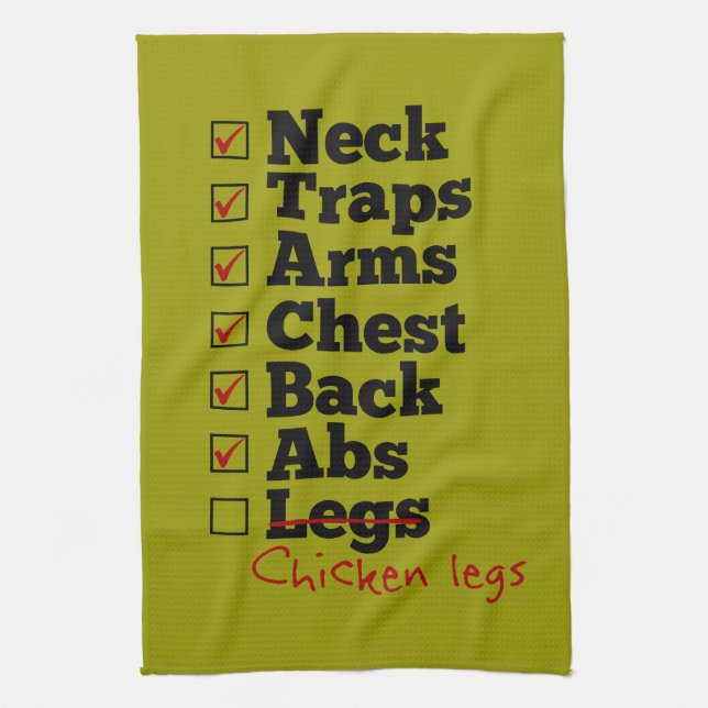 Chicken legs body building kitchen towel (Vertical)