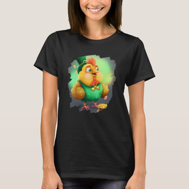 Chicken Leprechaun St Patricks Day Chicken T-Shirt (Front)