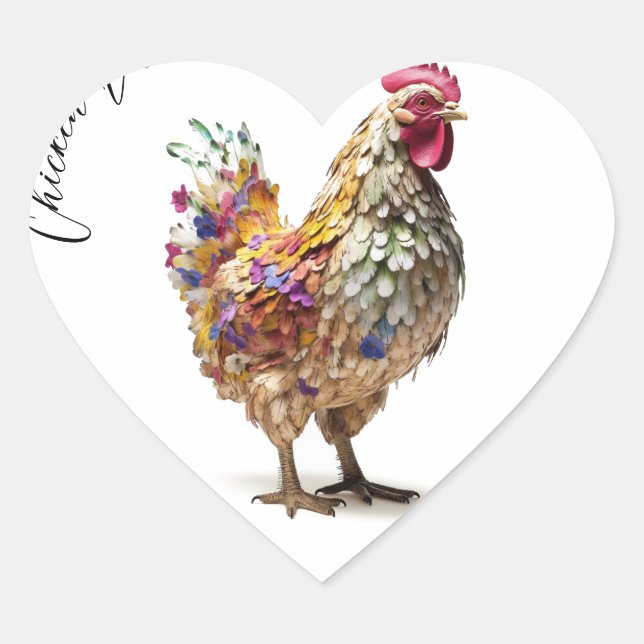 Chicken Life Coeur Sticker Hen Rooster Sticker (Devant)