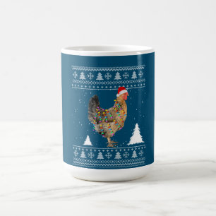 Chicken Lights with Santa Hat Christmas Pyjamas Coffee Mug