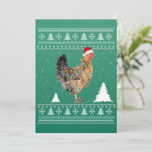 Chicken Lights with Santa Hat Christmas Pyjamas Invitation