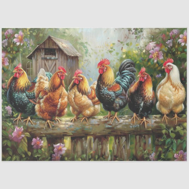 Chicken Line Tissue Paper (Front)