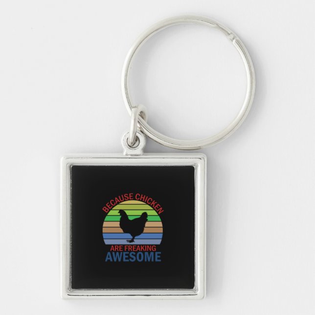 Chicken Lover | Chicken Are Freaking Awesome Keychain (Front)