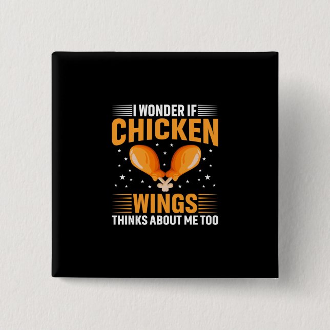 Chicken Lover | Chicken Wing 2 Inch Square Button (Front)